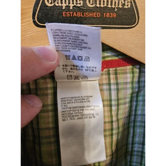 The North Face Casual Shirt Mens Large Green Check Button Up Chest Pocket - Picture 8 of 9